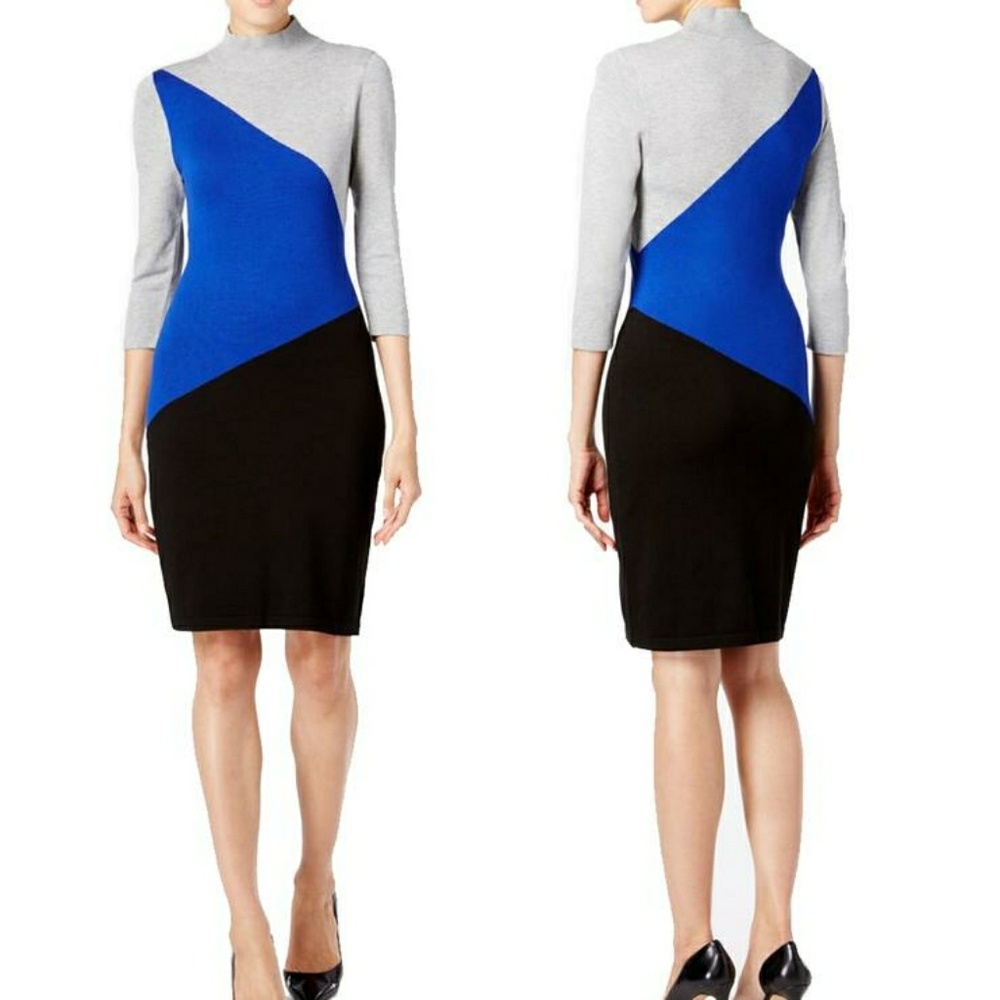 Calvin Klein Colorblocked Sweater Dress Size Large